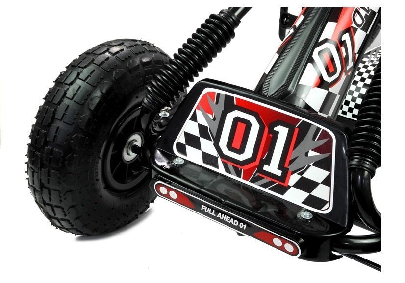 Šlapací gokart s ručními brzdami a nastavitelným sedadlem černý