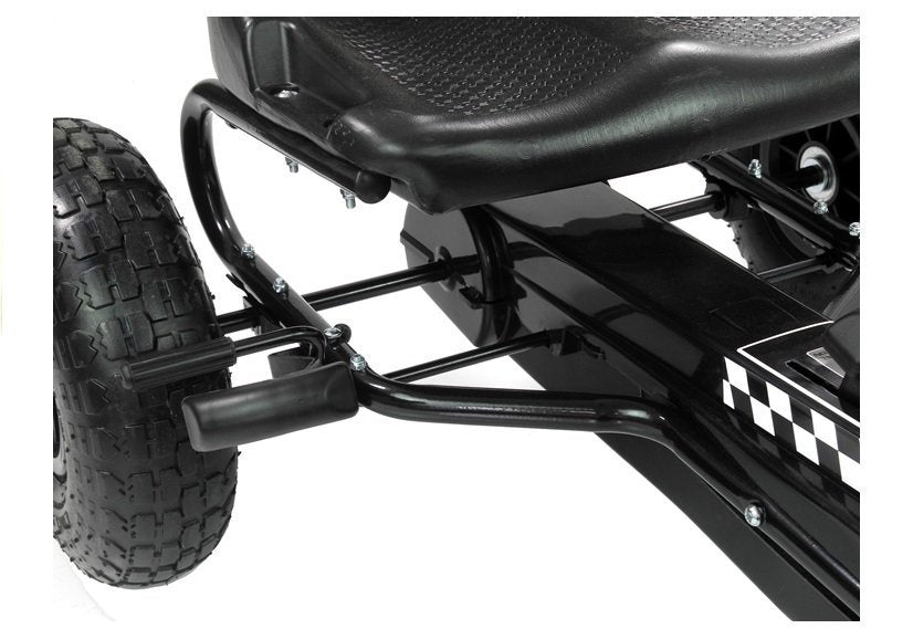 Šlapací gokart s ručními brzdami a nastavitelným sedadlem černý