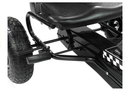 Šlapací gokart s ručními brzdami a nastavitelným sedadlem černý