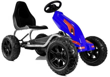 Šlapací motokára s nafukovatelnými koly a ruční brzdou modrá