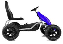 Šlapací motokára s nafukovatelnými koly a ruční brzdou modrá
