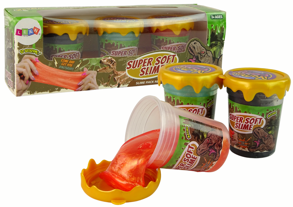 Slime třpytivý dinosauří DIY měkký 3 barvy