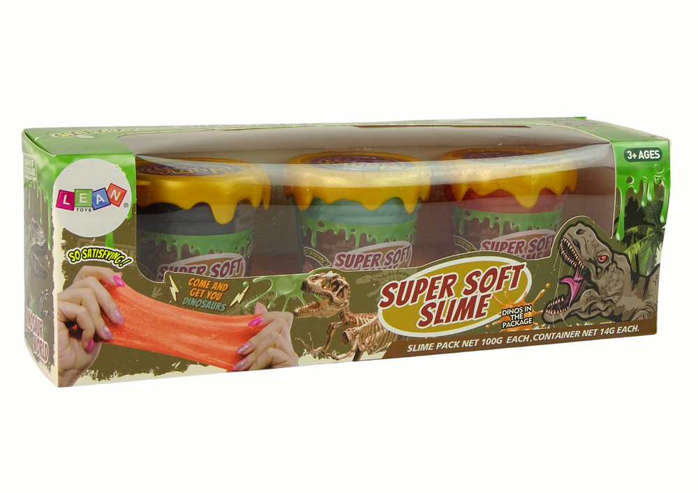 Slime třpytivý dinosauří DIY měkký 3 barvy