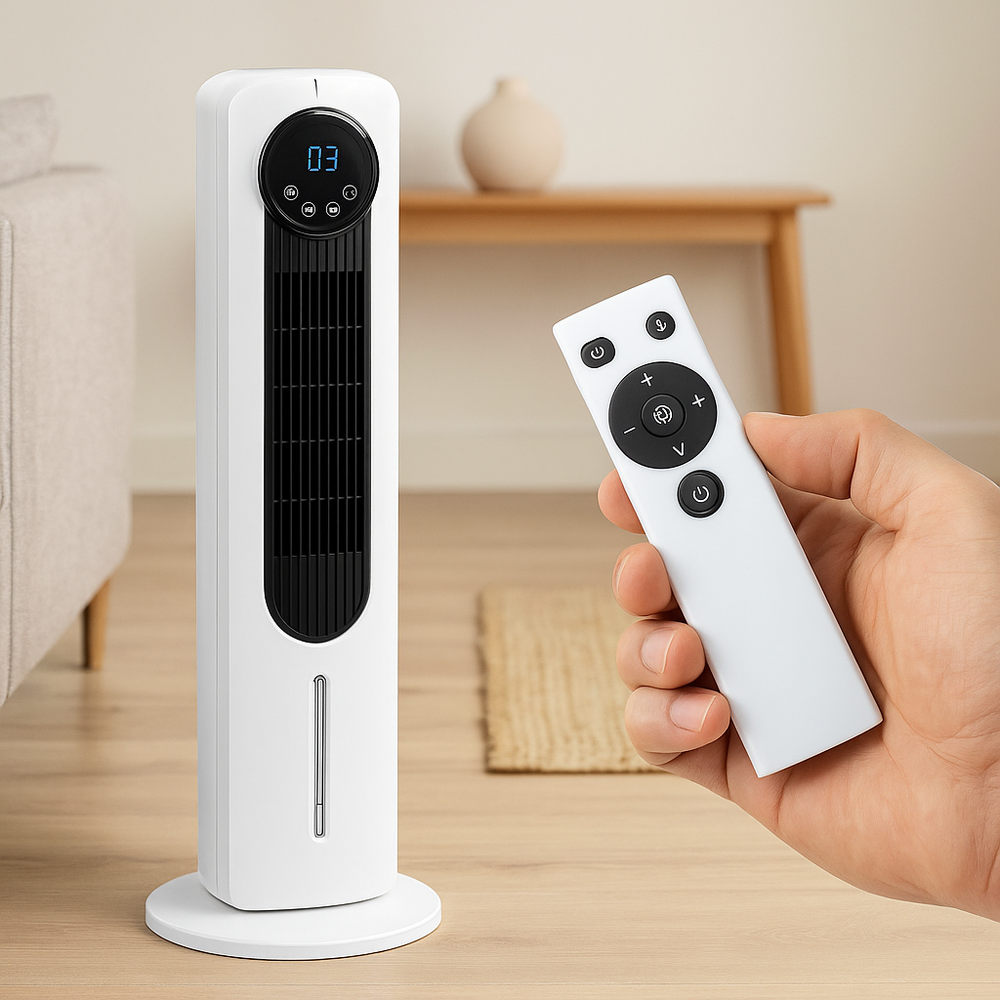 Sloupový ventilátor s vodním chlazením – 60W bílý ionizace