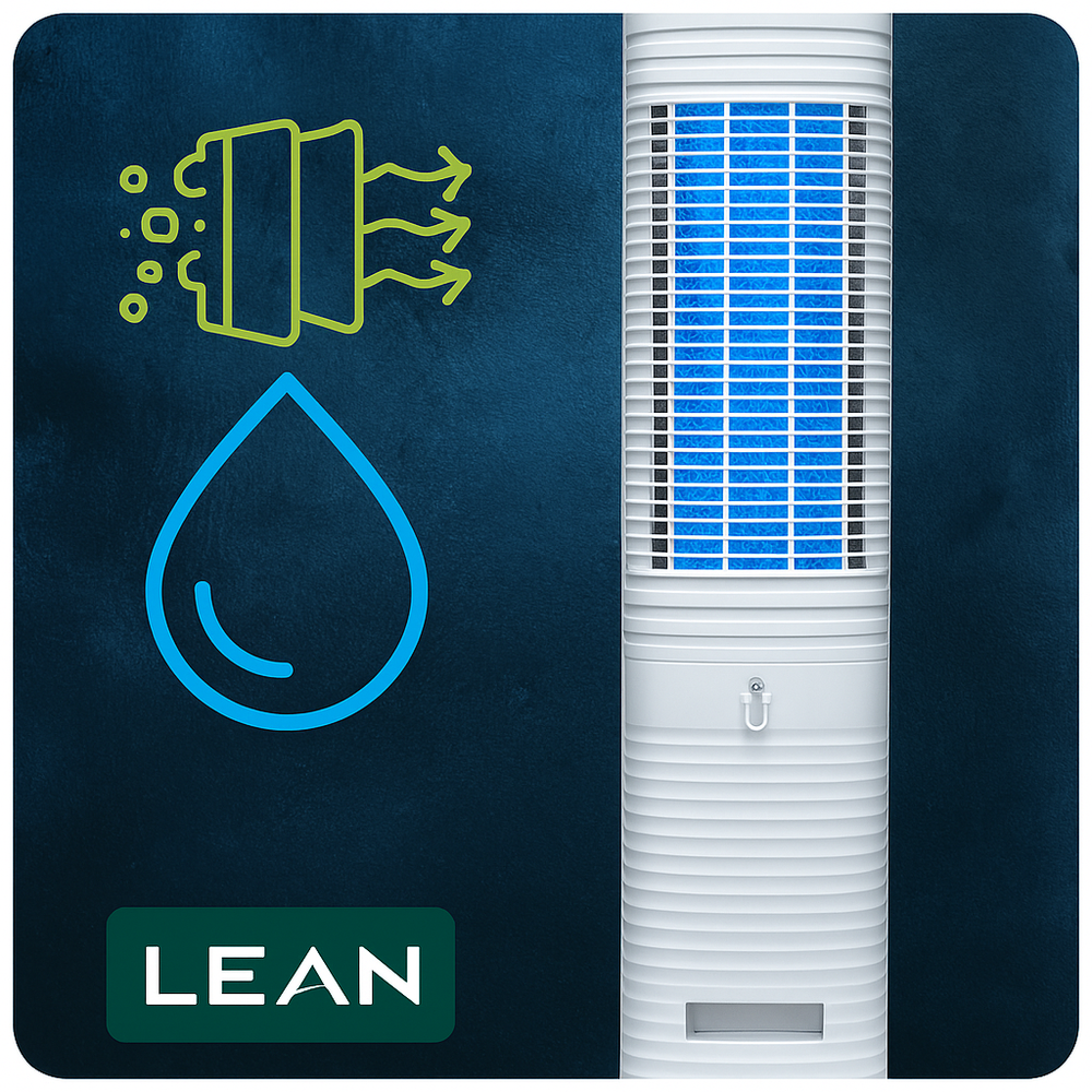 Sloupový ventilátor s vodním chlazením – 60W bílý ionizace