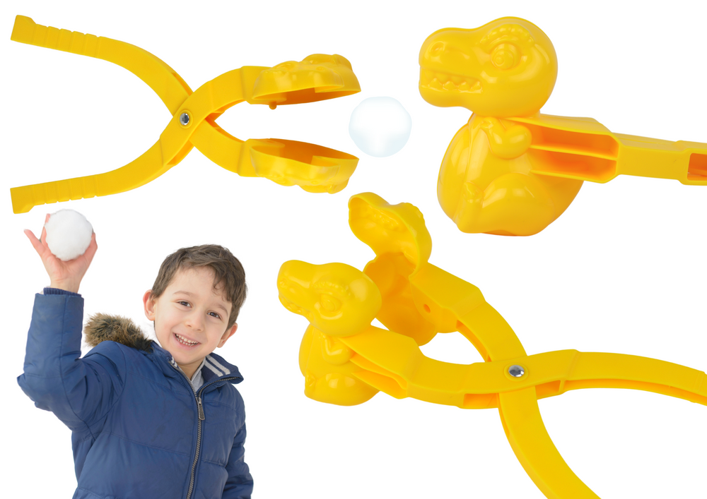 Sněhová formička dinosaurus 35cm – žlutá | zimní hračka