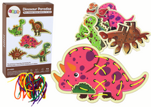 Šnurovací hra Dinosauří ráj – s 5 dinosaury a šňůrkami