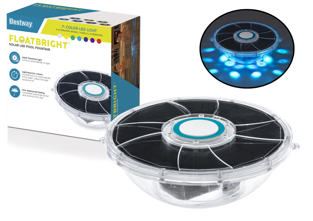 Solární LED fontána do bazénu s osvětlením – Bestway 58849