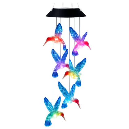 Solární LED lampa Kolibři s barevným světlem