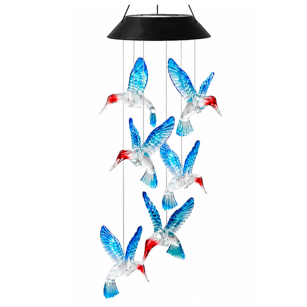 Solární LED lampa Kolibři s barevným světlem