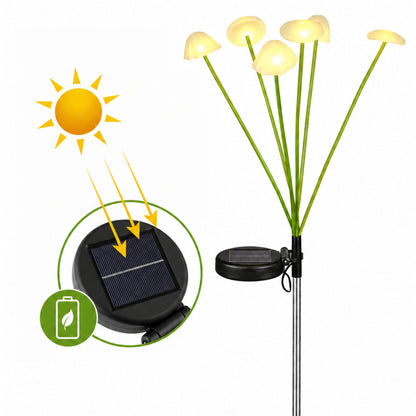 Solární zahradní lampa dekorativní houbičky s LED světlem 70cm