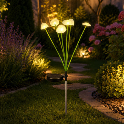 Solární zahradní lampa dekorativní houbičky s LED světlem 70cm