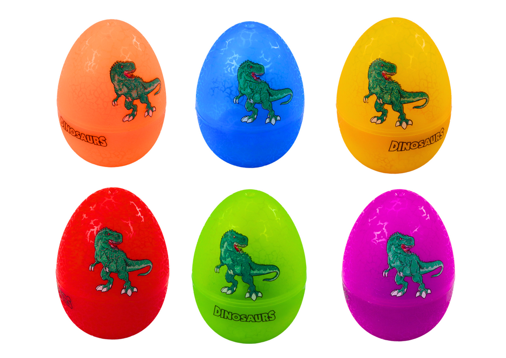 Sorter dinosauřích vajíček s kleštičkami 6 kusů barevný
