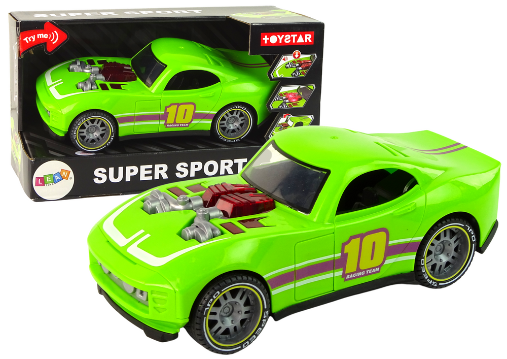 Sportovní auto 1:14 se zvuky a světly – zelené s dveřmi
