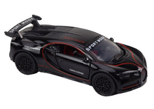Sportovní auto 1:32 s figurkou a spoilerem kovové černé se zvuky