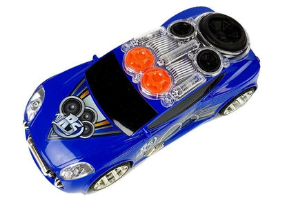Sportovní auto DJ s reproduktory na střeše hudba světla