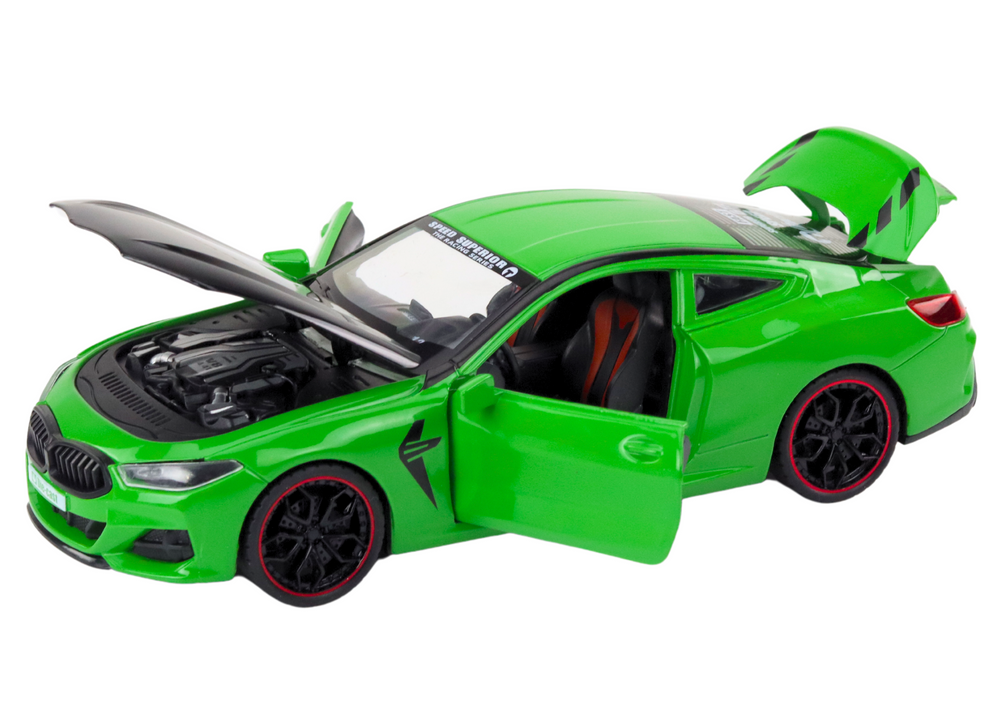 Sportovní auto kovové s frikčním pohonem 1:24 otvírací díly zelené