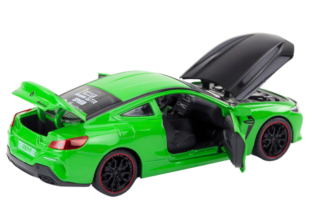 Sportovní auto kovové s frikčním pohonem 1:24 otvírací díly zelené