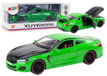 Sportovní auto kovové s frikčním pohonem 1:24 otvírací díly zelené