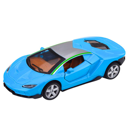 Sportovní auto kovové s pohonem, světly a zvuky modré 1:32