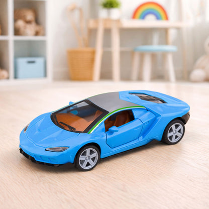 Sportovní auto kovové s pohonem, světly a zvuky modré 1:32