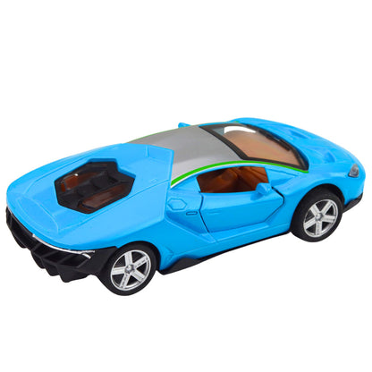 Sportovní auto kovové s pohonem, světly a zvuky modré 1:32
