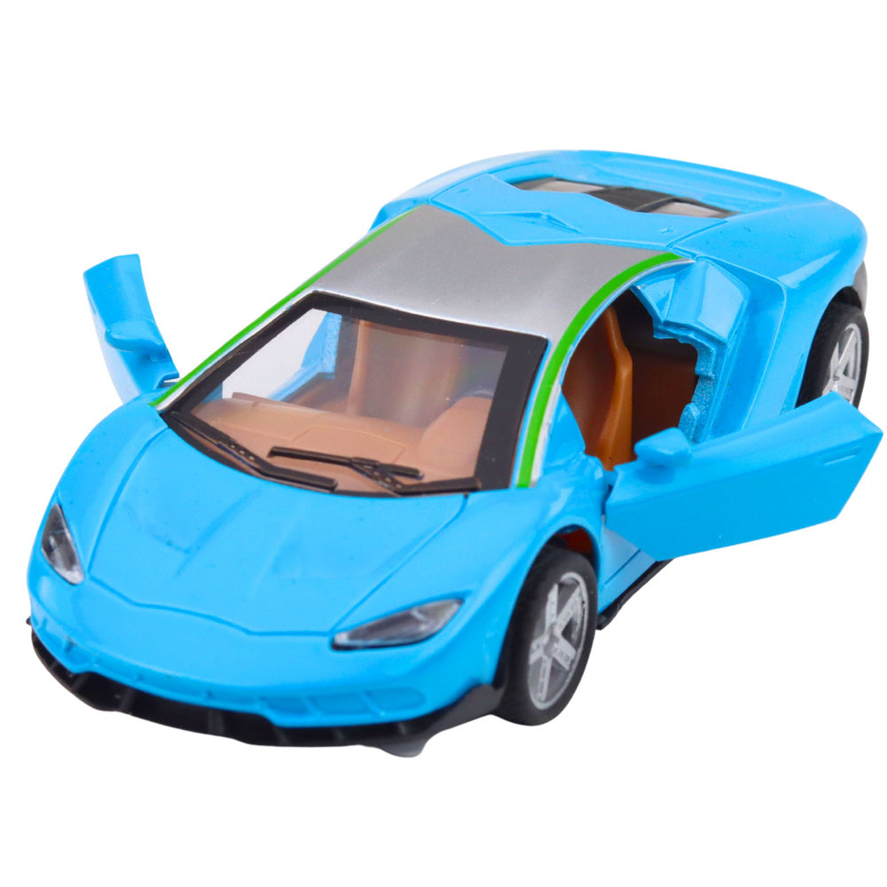 Sportovní auto kovové s pohonem, světly a zvuky modré 1:32