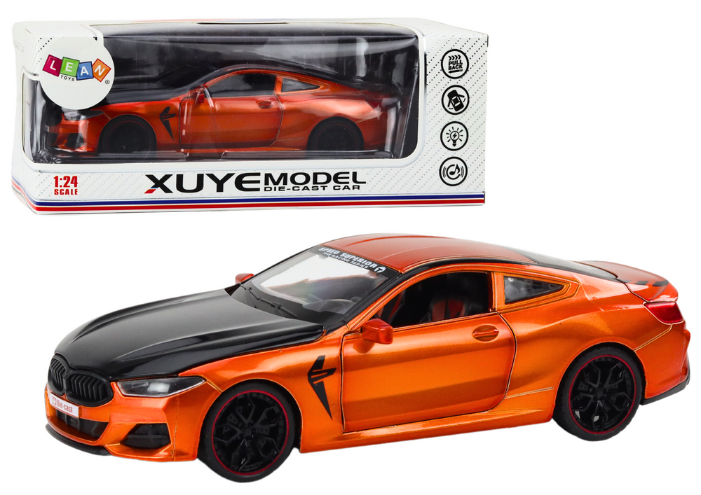 Sportovní auto kovové s třecím pohonem 1:24 oranžové