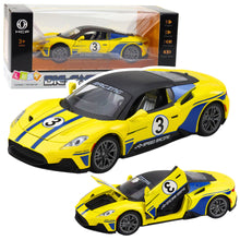 Sportovní auto kovové se světly a zvuky – 1:22 | žluté