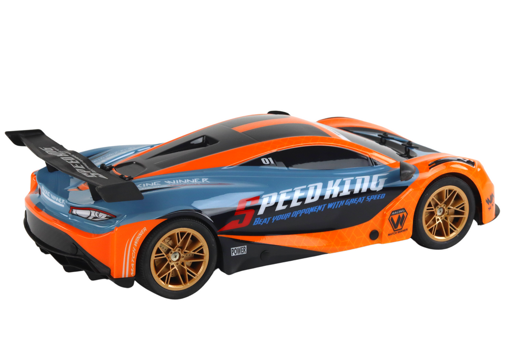 Sportovní auto na dálkové ovládání 1:10 – s LED světly | oranžové