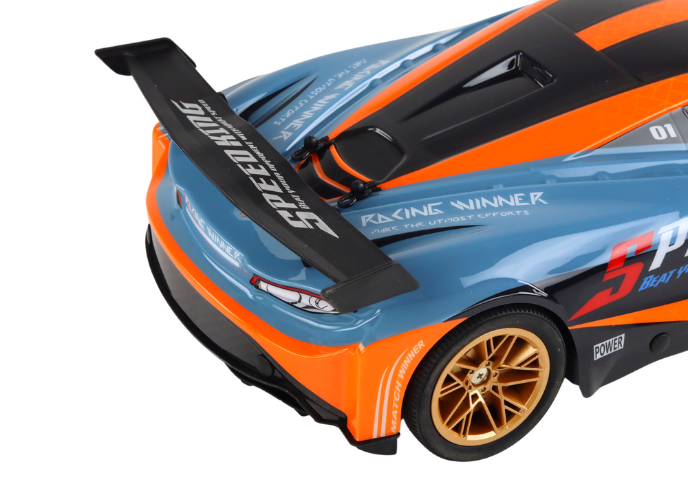 Sportovní auto na dálkové ovládání 1:10 – s LED světly | oranžové