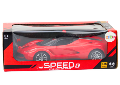 Sportovní auto na dálkové ovládání 1:16 s LED světly červené