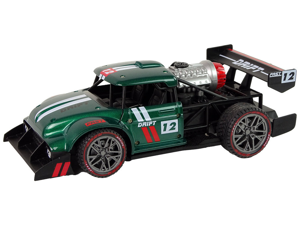 Sportovní auto na dálkové ovládání 1:16 – s parním efektem | zelené