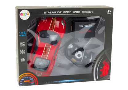 Sportovní auto na dálkové ovládání 1:16 s pilotem červené