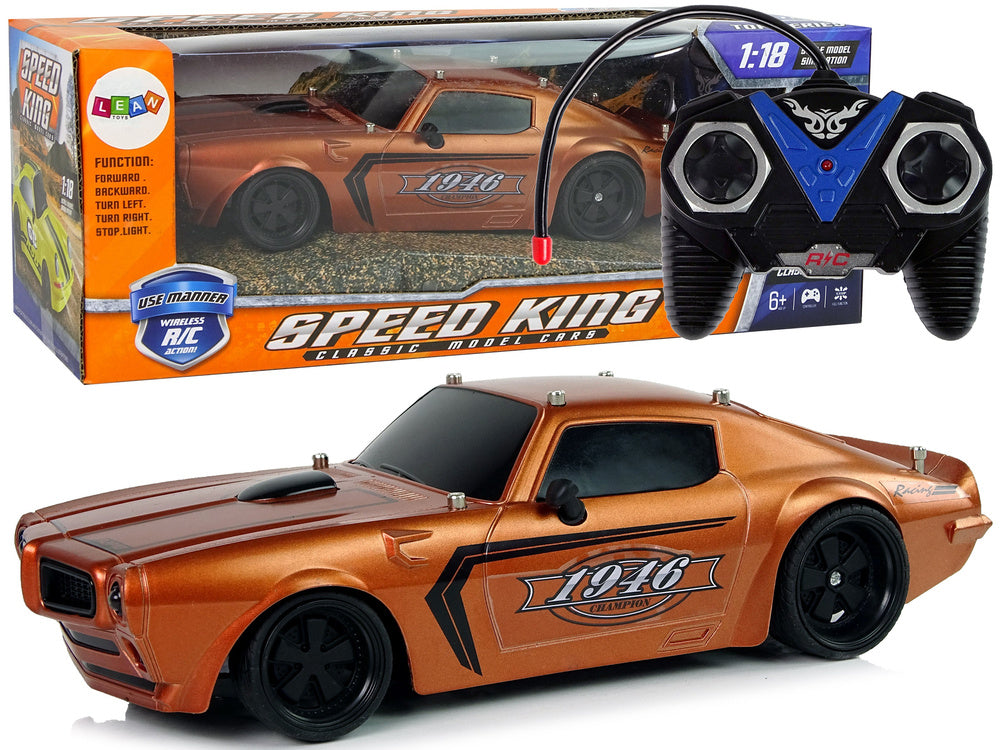 Sportovní auto na dálkové ovládání 1:18 s pilotem hnědé