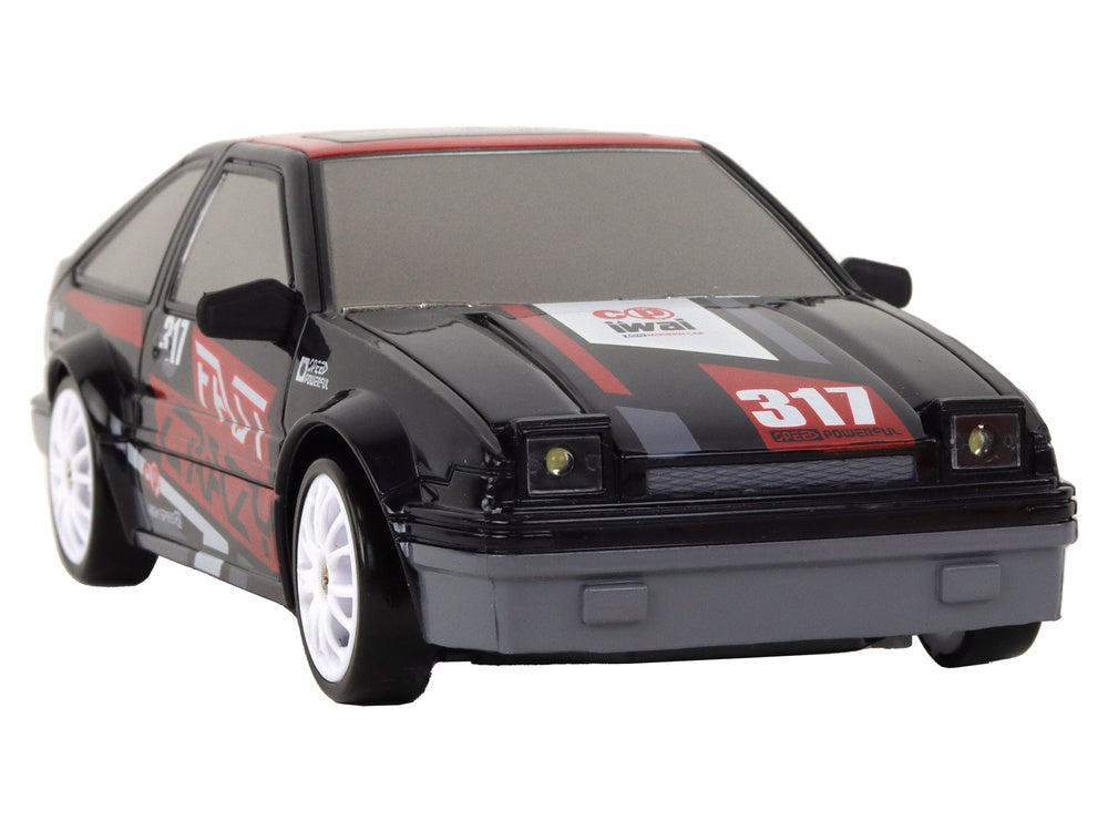 Sportovní auto na dálkové ovládání 1:24 – černé s výměnnými koly