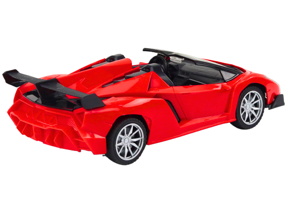 Sportovní auto na dálkové ovládání RC 1:18 s LED světly červené
