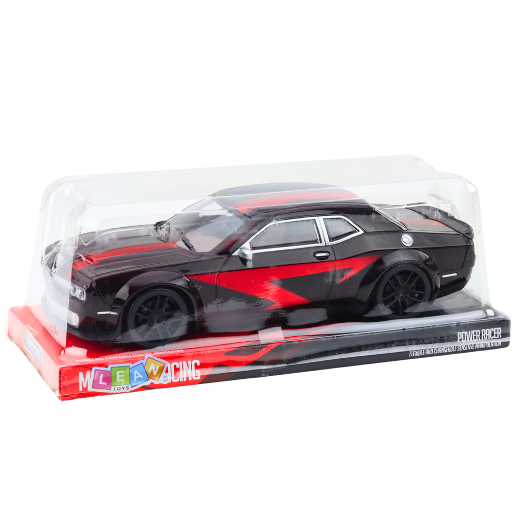 Sportovní auto s mechanickým pohonem černé s červenými liniemi
