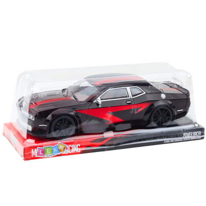 Sportovní auto s mechanickým pohonem černé s červenými liniemi