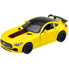 Sportovní auto se světly a zvuky – kovové žluté 1:32