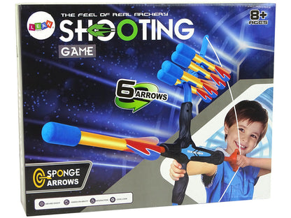 Sportovní luk pro děti s 6 šípy a velkým dosahem modro černý