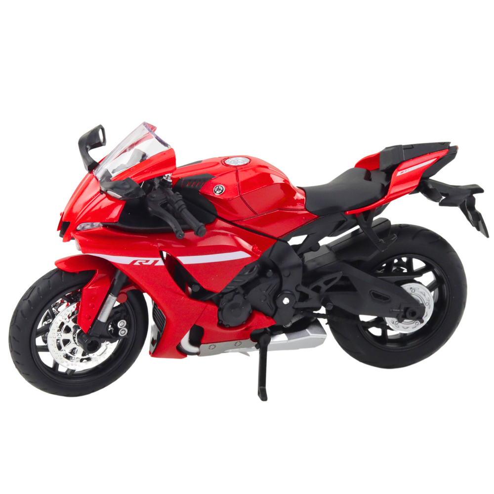 Sportovní motocykl kovový R1 1:12 – se světly a zvuky | červený