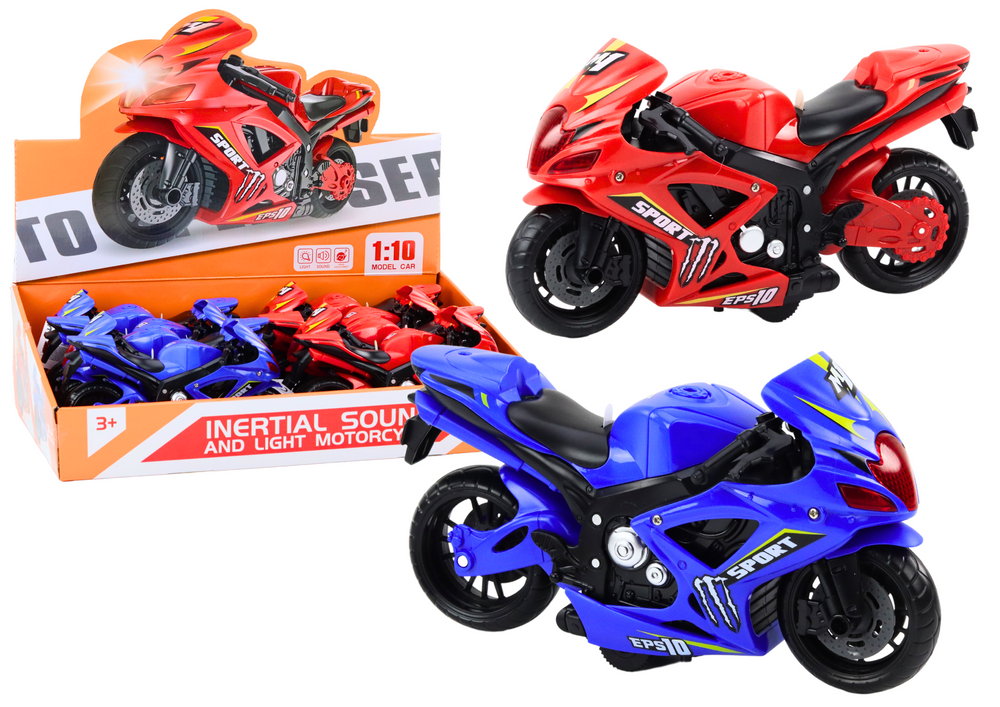 Sportovní motocykl s třecím pohonem světlo a zvuk 2 barvy