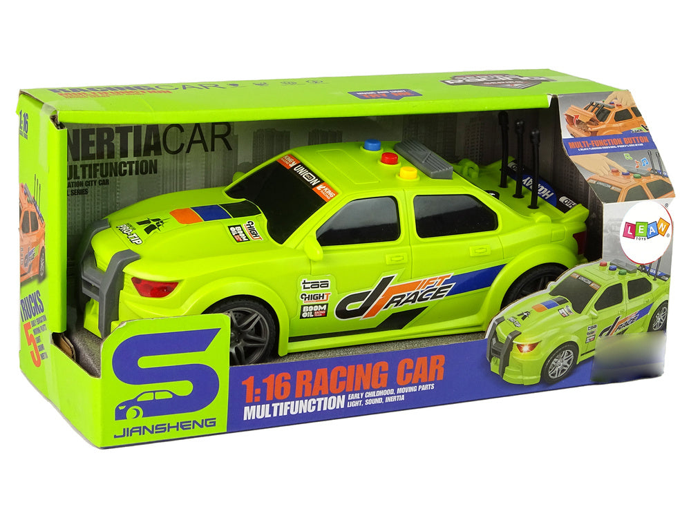 Sportovní závodní auto 1:16 se zvuky motoru zelené
