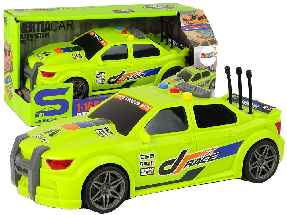 Sportovní závodní auto 1:16 se zvuky motoru zelené