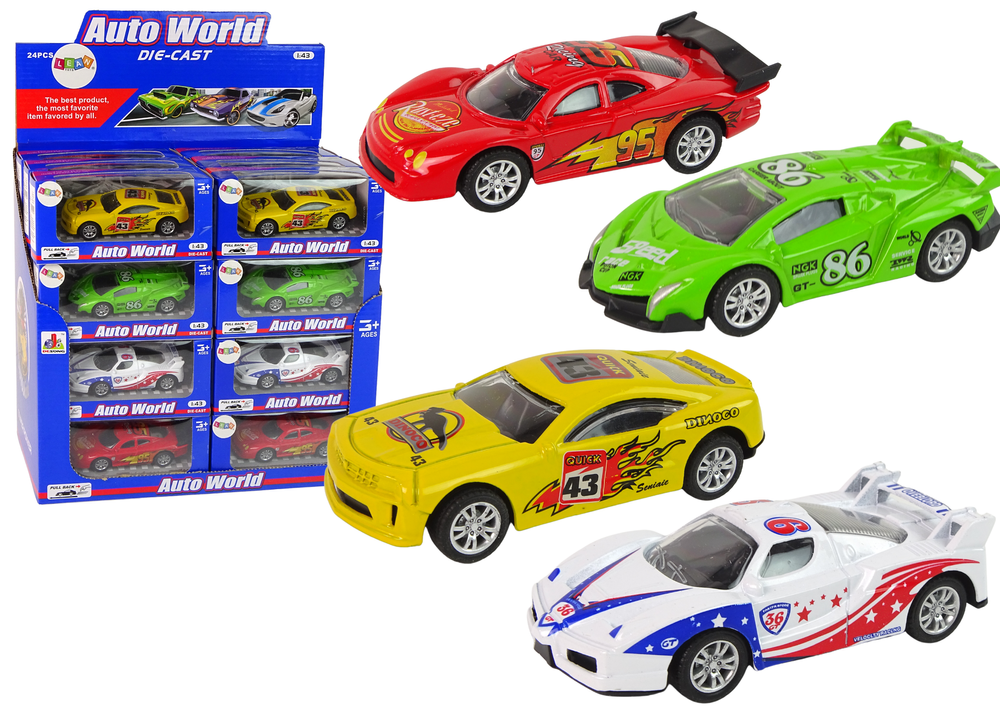 Sportovní závodní auto s frikcí – měřítko 1:43 | 4 barvy