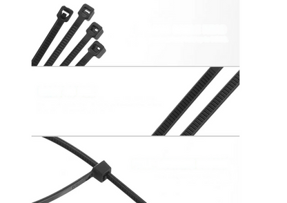 Stahovací pásky na kabely nylonové černé 200x3,6 mm 100 ks