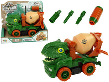 Stavební auto dinosaurus k rozkládání se šroubovákem zelené