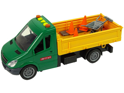 Stavební auto s vyklápěčkou frikční pohon se zvuky zelené