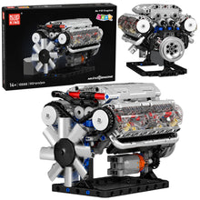 Stavební kostky mechanický model motoru V8 s pohyblivými písty 552 dílů